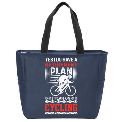 Funny Bicycle Retirement Plan Cycling Zip Tote Bag