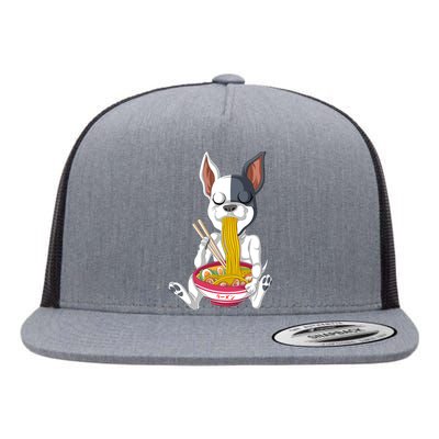 French Bulldog Ramen Flat Bill Trucker Hat