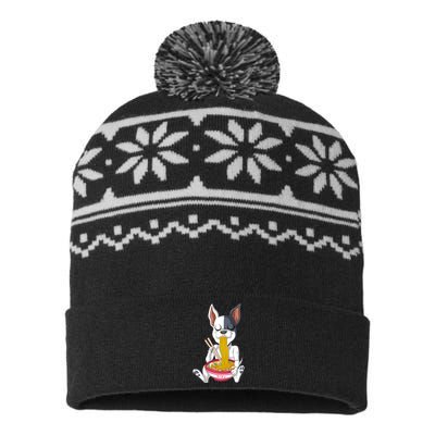 French Bulldog Ramen USA-Made Snowflake Beanie