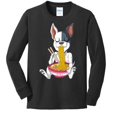 French Bulldog Ramen Kids Long Sleeve Shirt