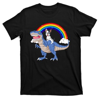 French Bulldog Riding Dinosaur T-Shirt