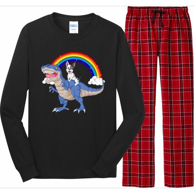 French Bulldog Riding Dinosaur Long Sleeve Pajama Set