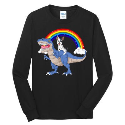 French Bulldog Riding Dinosaur Tall Long Sleeve T-Shirt