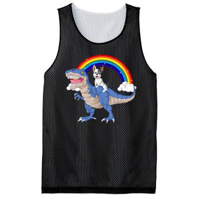 French Bulldog Riding Dinosaur Mesh Reversible Basketball Jersey Tank