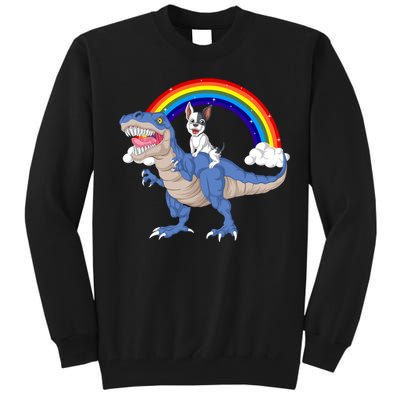 French Bulldog Riding Dinosaur Tall Sweatshirt