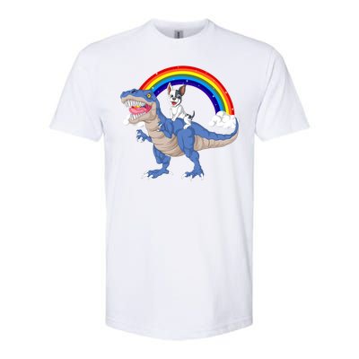 French Bulldog Riding Dinosaur Softstyle CVC T-Shirt