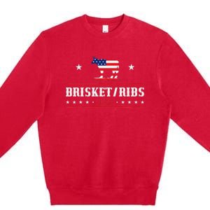 Funny Brisket Ribs 24 Brisket Ribs 2024 Premium Crewneck Sweatshirt