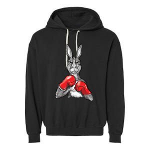 Funny Boxing Roger Humor Sport Kangaroo Garment-Dyed Fleece Hoodie