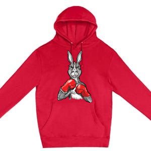 Funny Boxing Roger Humor Sport Kangaroo Premium Pullover Hoodie