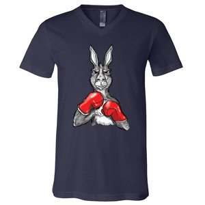 Funny Boxing Roger Humor Sport Kangaroo V-Neck T-Shirt