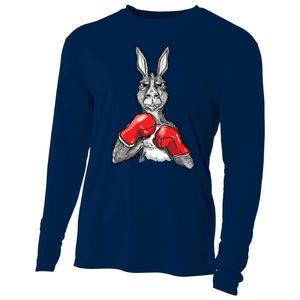 Funny Boxing Roger Humor Sport Kangaroo Cooling Performance Long Sleeve Crew