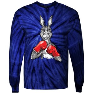 Funny Boxing Roger Humor Sport Kangaroo Tie-Dye Long Sleeve Shirt