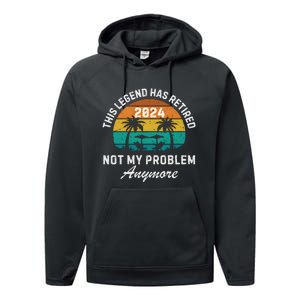 Funny Beach Retirement Party Legend Has Retired Performance Fleece Hoodie