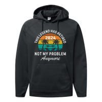 Funny Beach Retirement Party Legend Has Retired Performance Fleece Hoodie