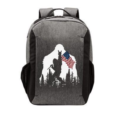 Funny Bigfoot Rock On Hold American Flag Sasquatch Believers Vector Backpack