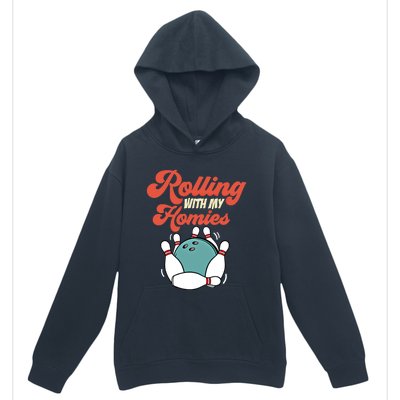 Funny Bowling Rolling With My Homies Gift Urban Pullover Hoodie