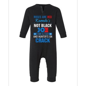 Funny Biden Roses Are Red Kamala Not Black Joe Infant Fleece One Piece