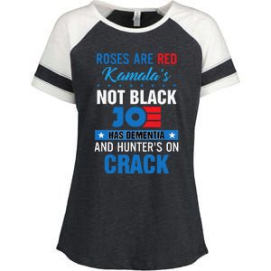 Funny Biden Roses Are Red Kamala Not Black Joe Enza Ladies Jersey Colorblock Tee