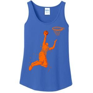 Funny Basketball Retro Fathers Day Dad Papa Uncle Great Gift Ladies Essential Tank