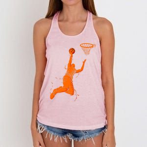 Funny Basketball Retro Fathers Day Dad Papa Uncle Great Gift Women's Knotted Racerback Tank