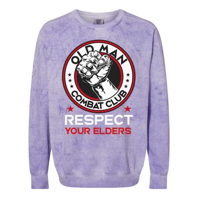 Funny Bjj Respect Your Elders Old Man Combat Club Mma Colorblast Crewneck Sweatshirt