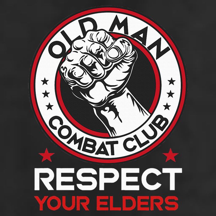 Funny Bjj Respect Your Elders Old Man Combat Club Mma 7 Panel Mesh Trucker Snapback Hat