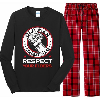 Funny Bjj Respect Your Elders Old Man Combat Club Mma Long Sleeve Pajama Set