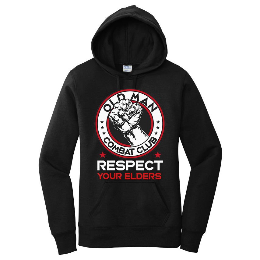 Funny Bjj Respect Your Elders Old Man Combat Club Mma Women's Pullover Hoodie