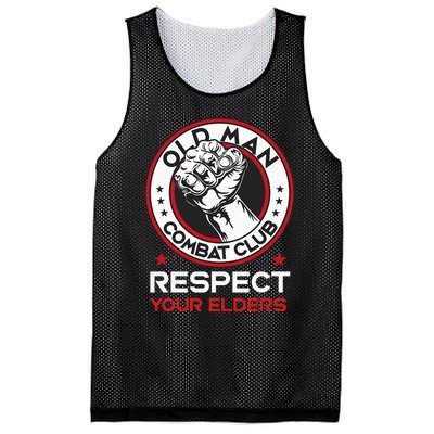 Funny Bjj Respect Your Elders Old Man Combat Club Mma Mesh Reversible Basketball Jersey Tank