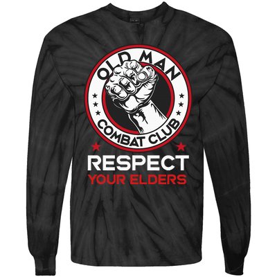 Funny Bjj Respect Your Elders Old Man Combat Club Mma Tie-Dye Long Sleeve Shirt