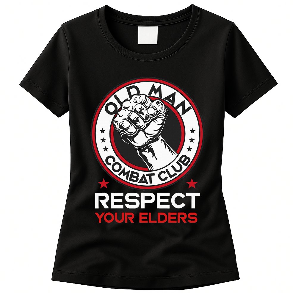 Funny Bjj Respect Your Elders Old Man Combat Club Mma Womens T-Shirt