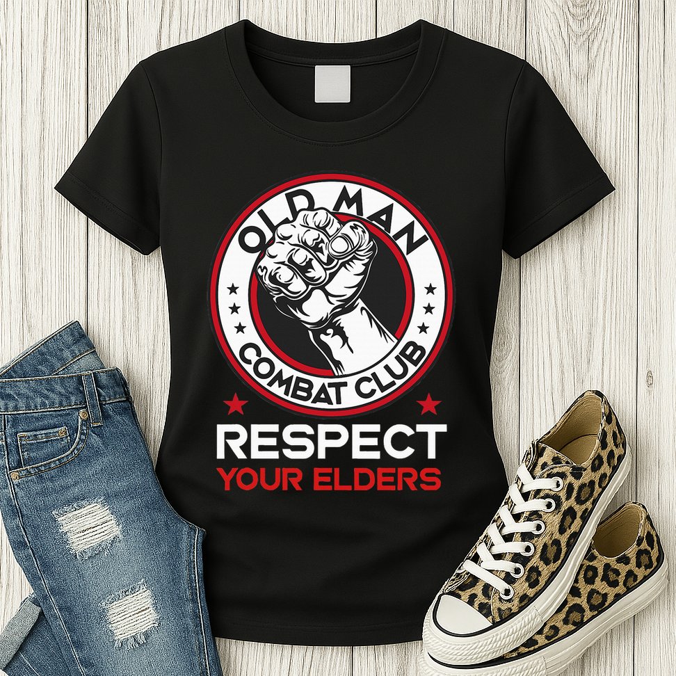 Funny Bjj Respect Your Elders Old Man Combat Club Mma Womens T-Shirt
