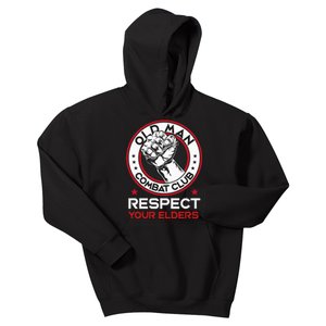 Funny Bjj Respect Your Elders Old Man Combat Club Mma Kids Hoodie