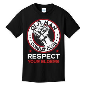 Funny Bjj Respect Your Elders Old Man Combat Club Mma Kids T-Shirt