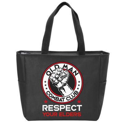 Funny Bjj Respect Your Elders Old Man Combat Club Mma Zip Tote Bag