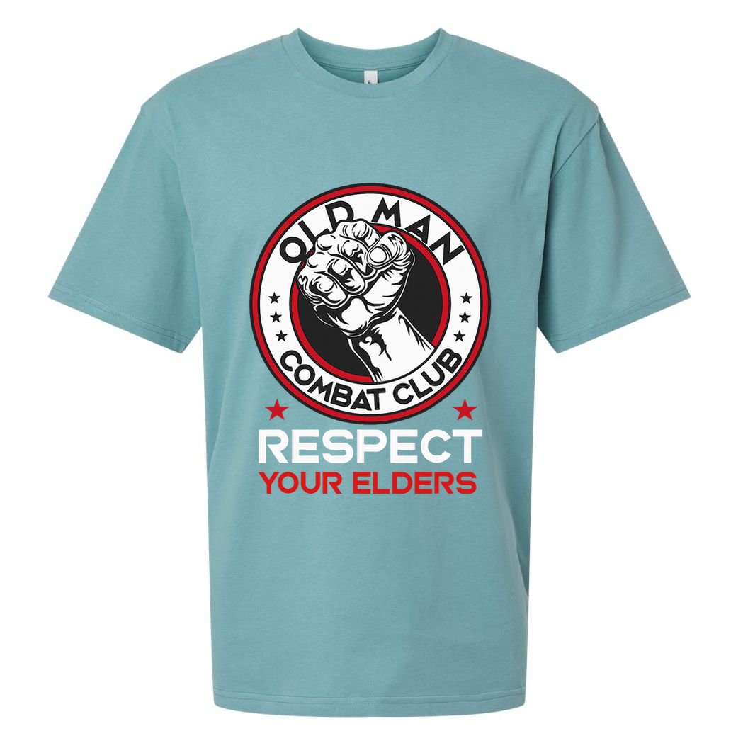 Funny Bjj Respect Your Elders Old Man Combat Club Mma Sueded Cloud Jersey T-Shirt