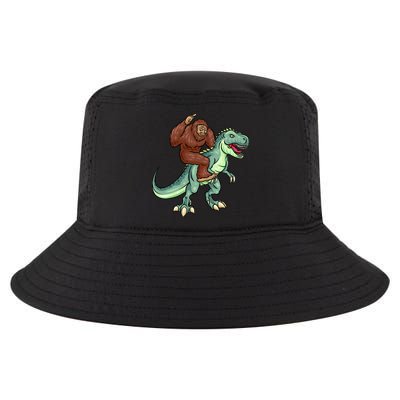 Funny Bigfoot Riding T Rex Funny Bigfoot Dinosaur Cool Comfort Performance Bucket Hat
