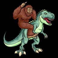 Funny Bigfoot Riding T Rex Funny Bigfoot Dinosaur Cooling Performance Crew T-Shirt