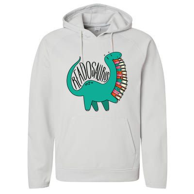 Funny Book Readosaurus Dinosaur Books Library Reading Lovers Performance Fleece Hoodie