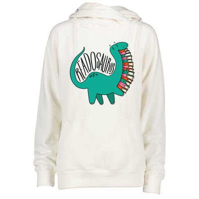 Funny Book Readosaurus Dinosaur Books Library Reading Lovers Womens Funnel Neck Pullover Hood