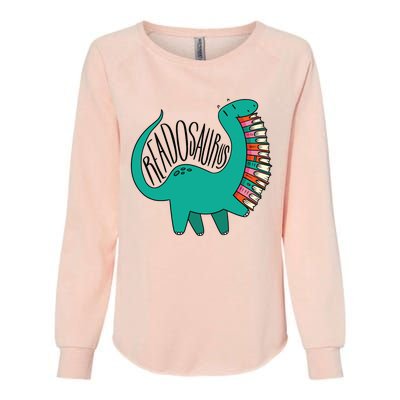 Funny Book Readosaurus Dinosaur Books Library Reading Lovers Womens California Wash Sweatshirt