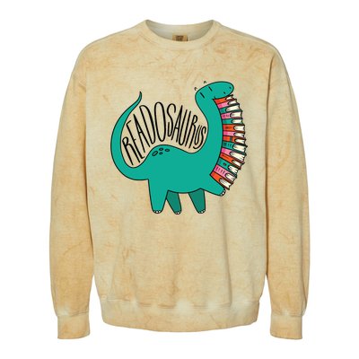 Funny Book Readosaurus Dinosaur Books Library Reading Lovers Colorblast Crewneck Sweatshirt