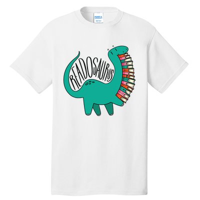 Funny Book Readosaurus Dinosaur Books Library Reading Lovers Tall T-Shirt