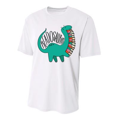 Funny Book Readosaurus Dinosaur Books Library Reading Lovers Performance Sprint T-Shirt