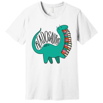 Funny Book Readosaurus Dinosaur Books Library Reading Lovers Premium T-Shirt