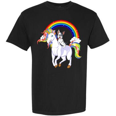 French Bulldog Riding Unicorn Garment-Dyed Heavyweight T-Shirt