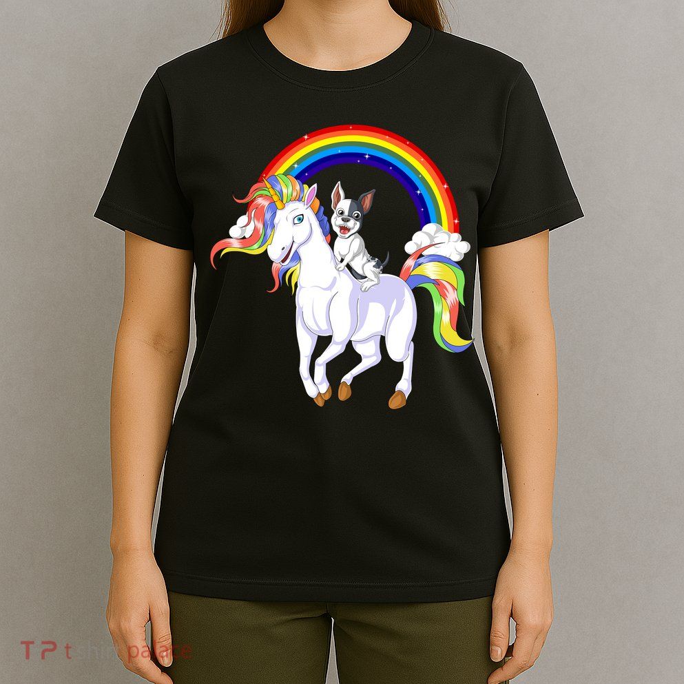 French Bulldog Riding Unicorn T-Shirt