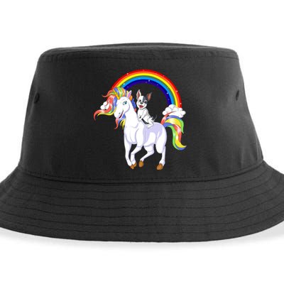 French Bulldog Riding Unicorn Sustainable Bucket Hat