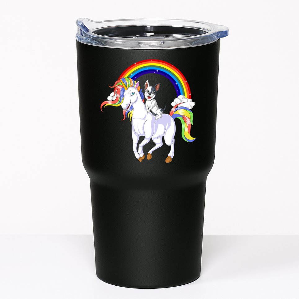 French Bulldog Riding Unicorn Tumbler
