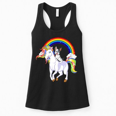 French Bulldog Riding Unicorn Womens Tank Top